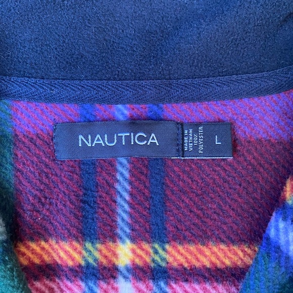 Nautica Men’s Plaid Sweatshirt Size L - Picture 2 of 7